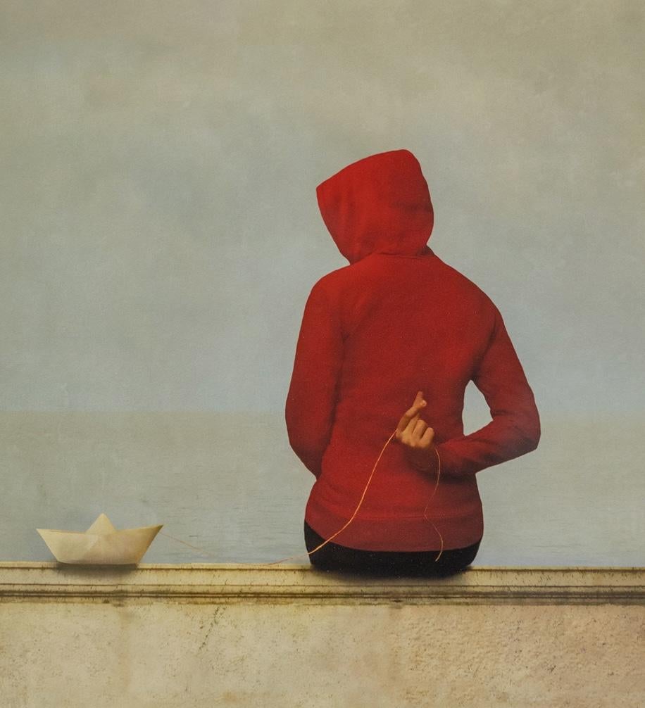 Voyage (Framed) - Beige Figurative Print by Andrew Pinkham