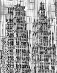 Reflections on Glass Facade. New York. Photography by Andrew Prokos. 