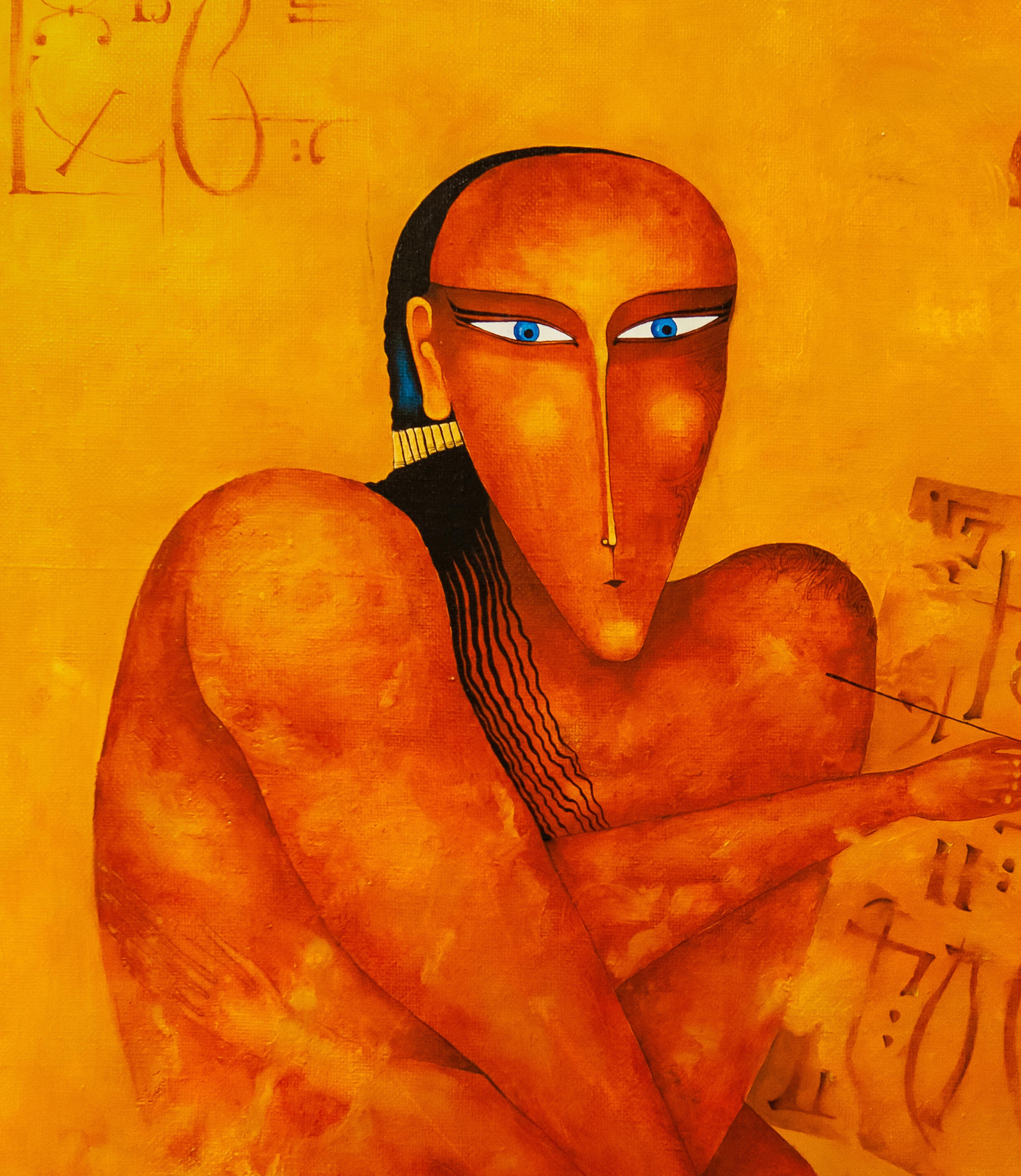 Montenegrino Pittura contemporanea olio su tela 