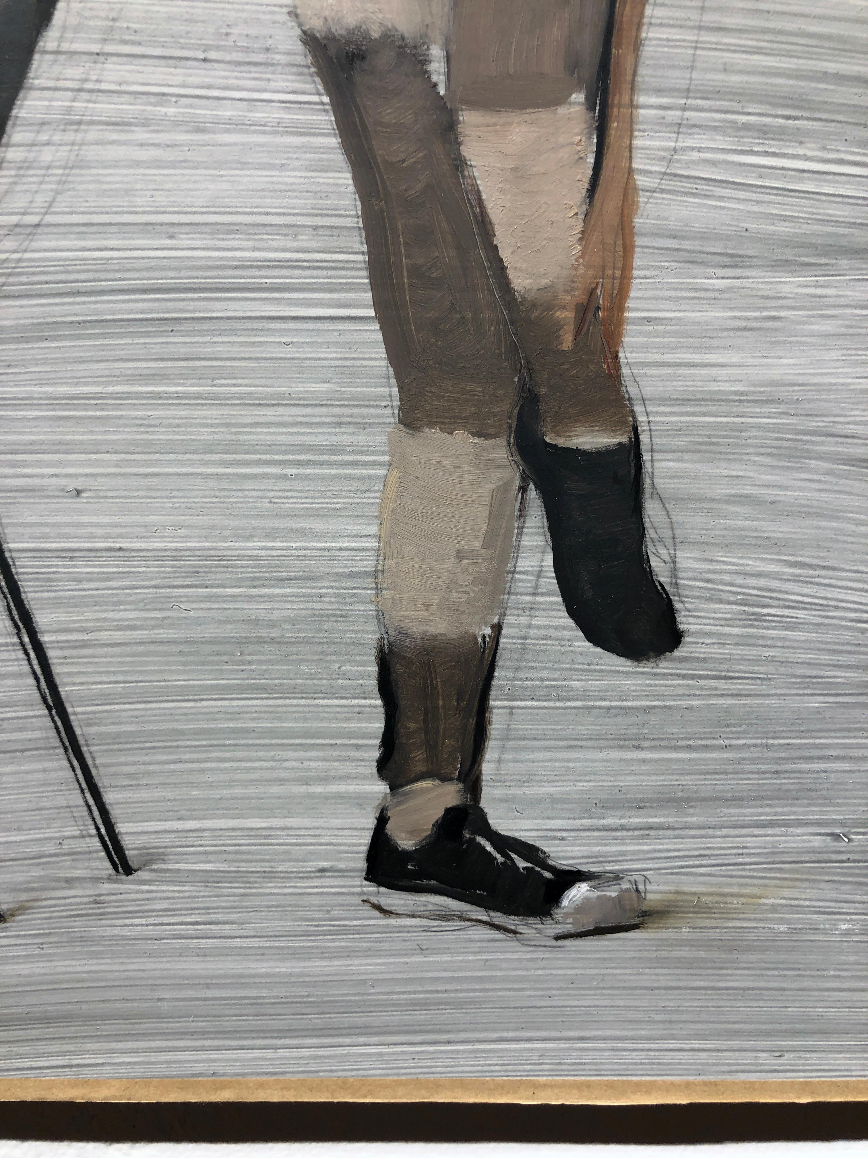 Courtney Standing on One Foot, (study for Motion Capture 6) - Original Oil Paint For Sale 3