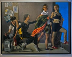 Motion Capture Studio 7 - Original Oil on Linen Painting with Multiple Figures