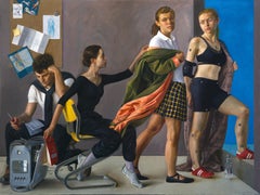 Motion Capture Studio 7 - Original Oil on Linen Painting with Multiple Figures