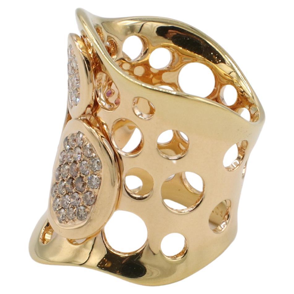 Andrew Sarosi 18K Gelbgold Naturdiamant & Spessartit Granat Band Ring im Zustand „Hervorragend“ im Angebot in  Baltimore, MD