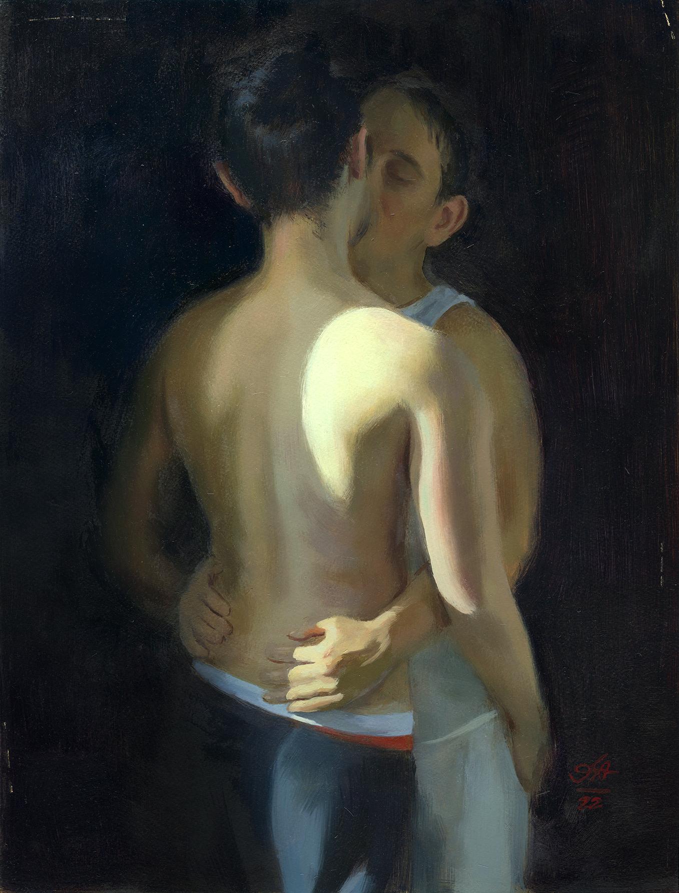 Andrew Scheglov Figurative Painting - Kiss IV