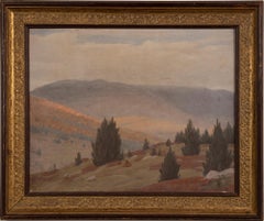 Antique American Impressionist Southern School Kentucky Hills Landscape Painting