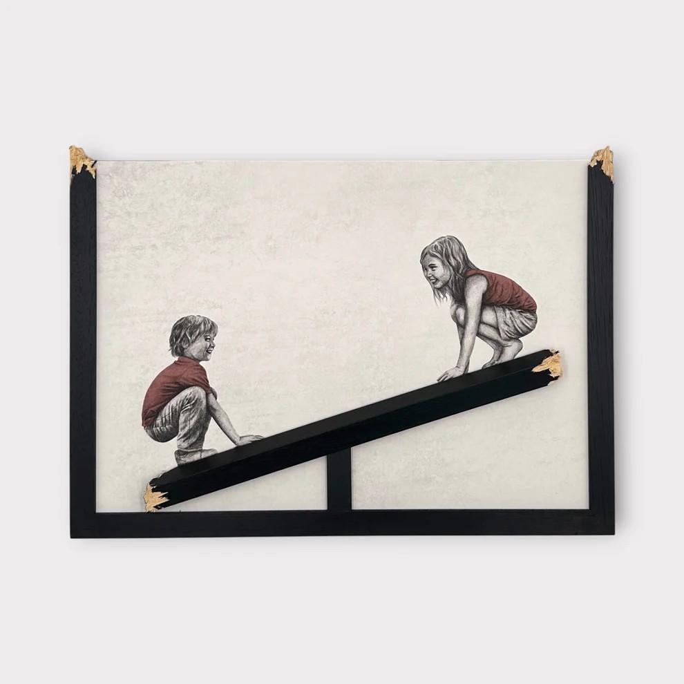 Andrew Scott Figurative Print - Seesaw - Print on Canvas, Signed & Numbered Edition of 250, 33x44.5 cm