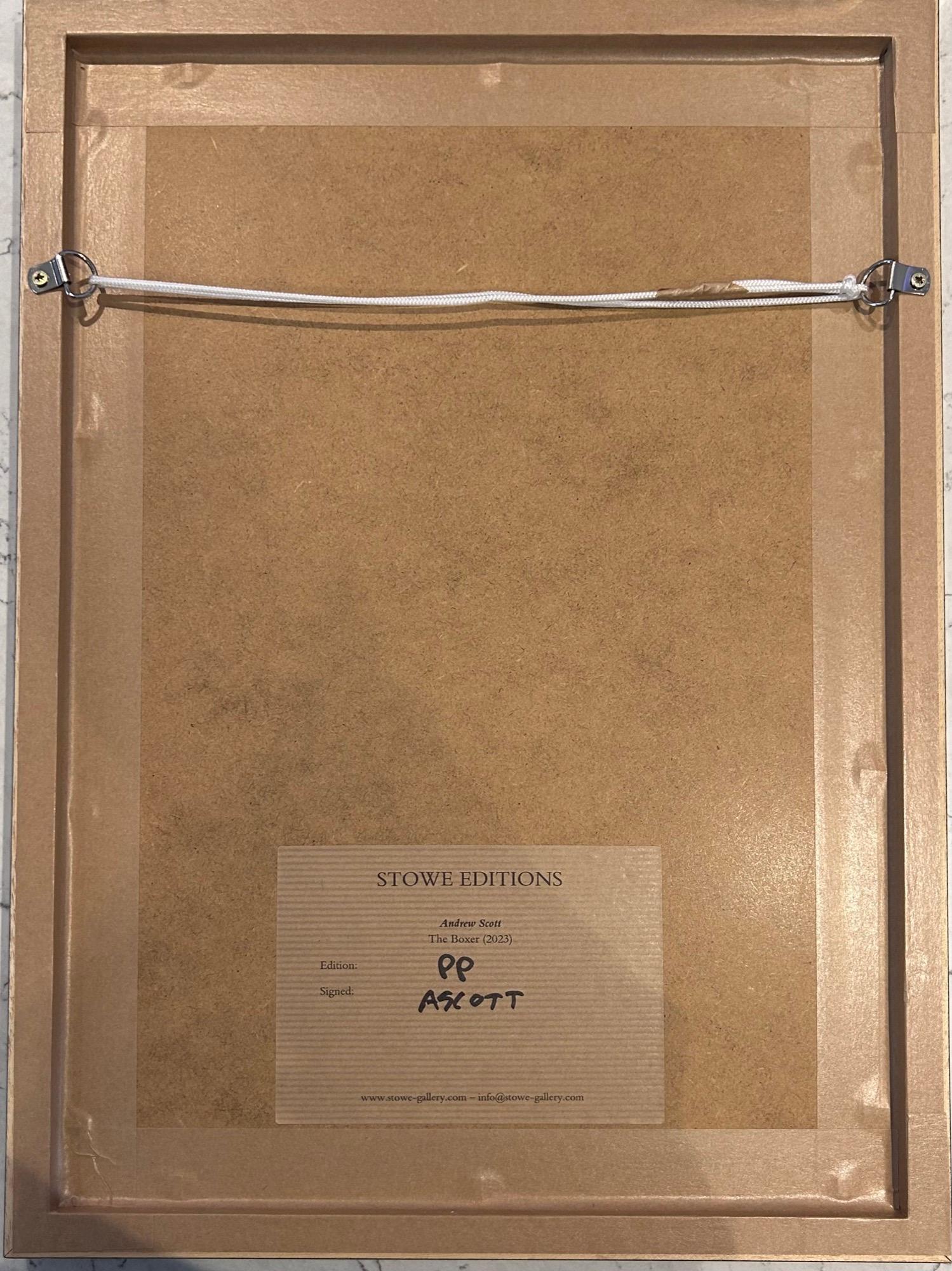 The Boxer (Grau), Portrait Print, von Andrew Scott