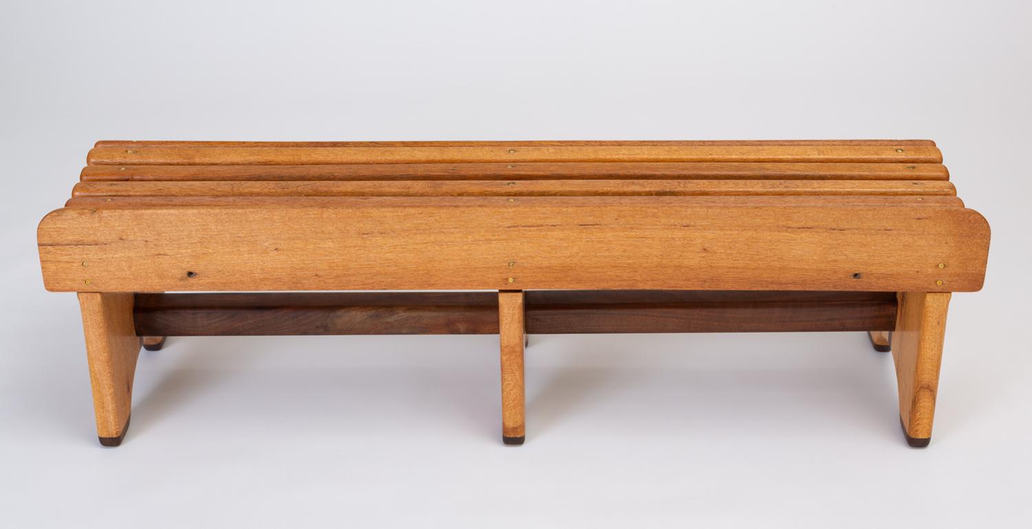 20th Century Andrew Stauss Studio Craft Bench in Oak and Walnut