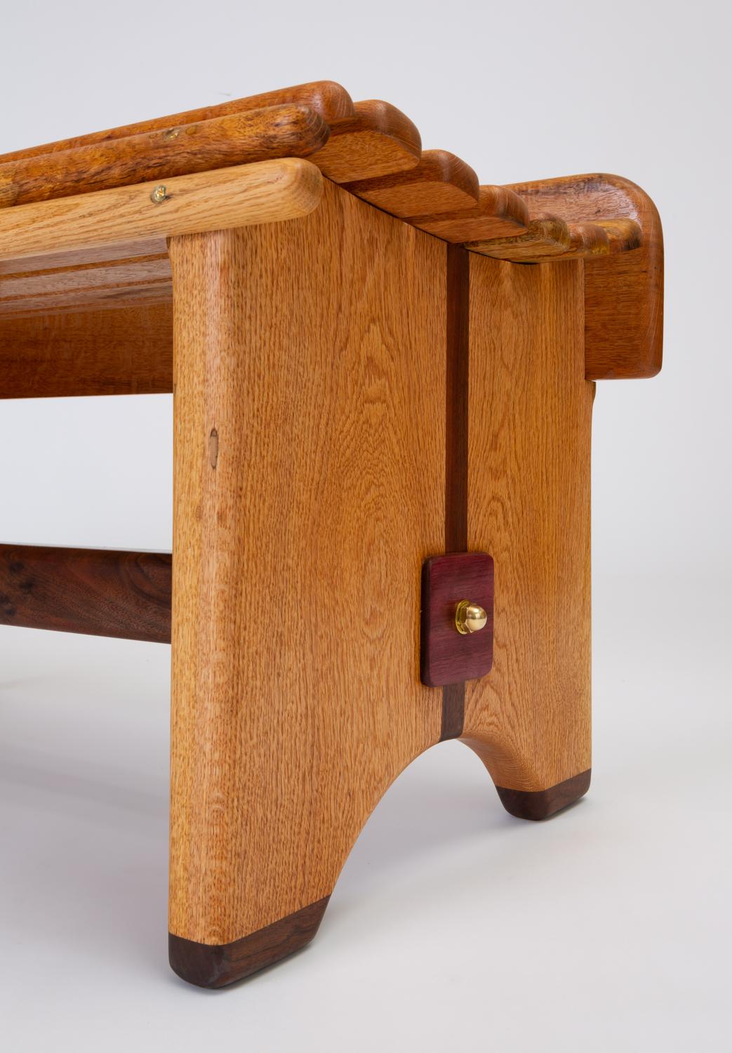 Andrew Stauss Studio Craft Bench in Oak and Walnut 2