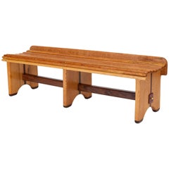 Andrew Stauss Studio Craft Bench in Oak and Walnut