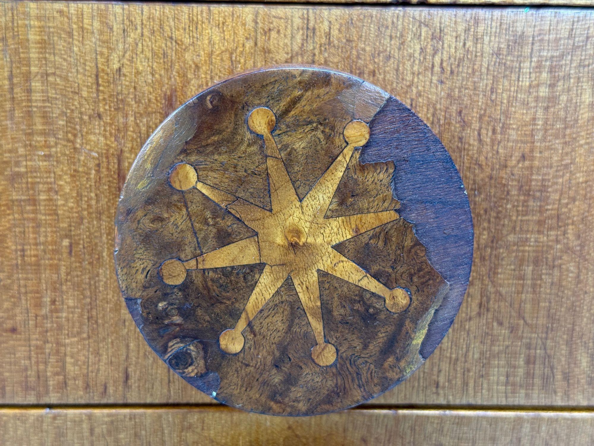 Andrew Szoeke, Satinholz, Eiche, Schreibtisch und Stuhl, USA, 1950er Jahre im Angebot 12