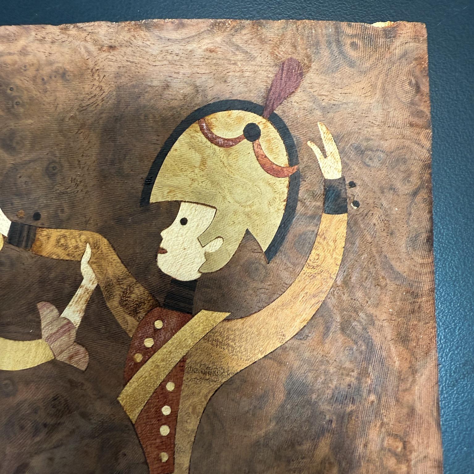 American Andrew Szoeke Veneer Marquetry Couples Dancing Mid Century Modern For Sale