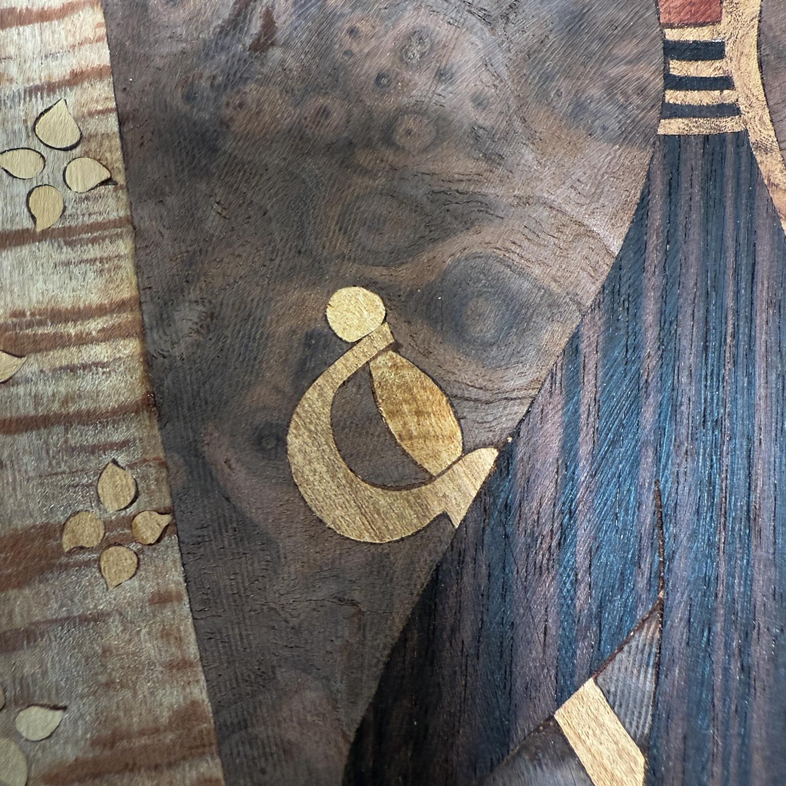 Wood Andrew Szoeke Veneer Marquetry Couples Dancing Mid Century Modern For Sale