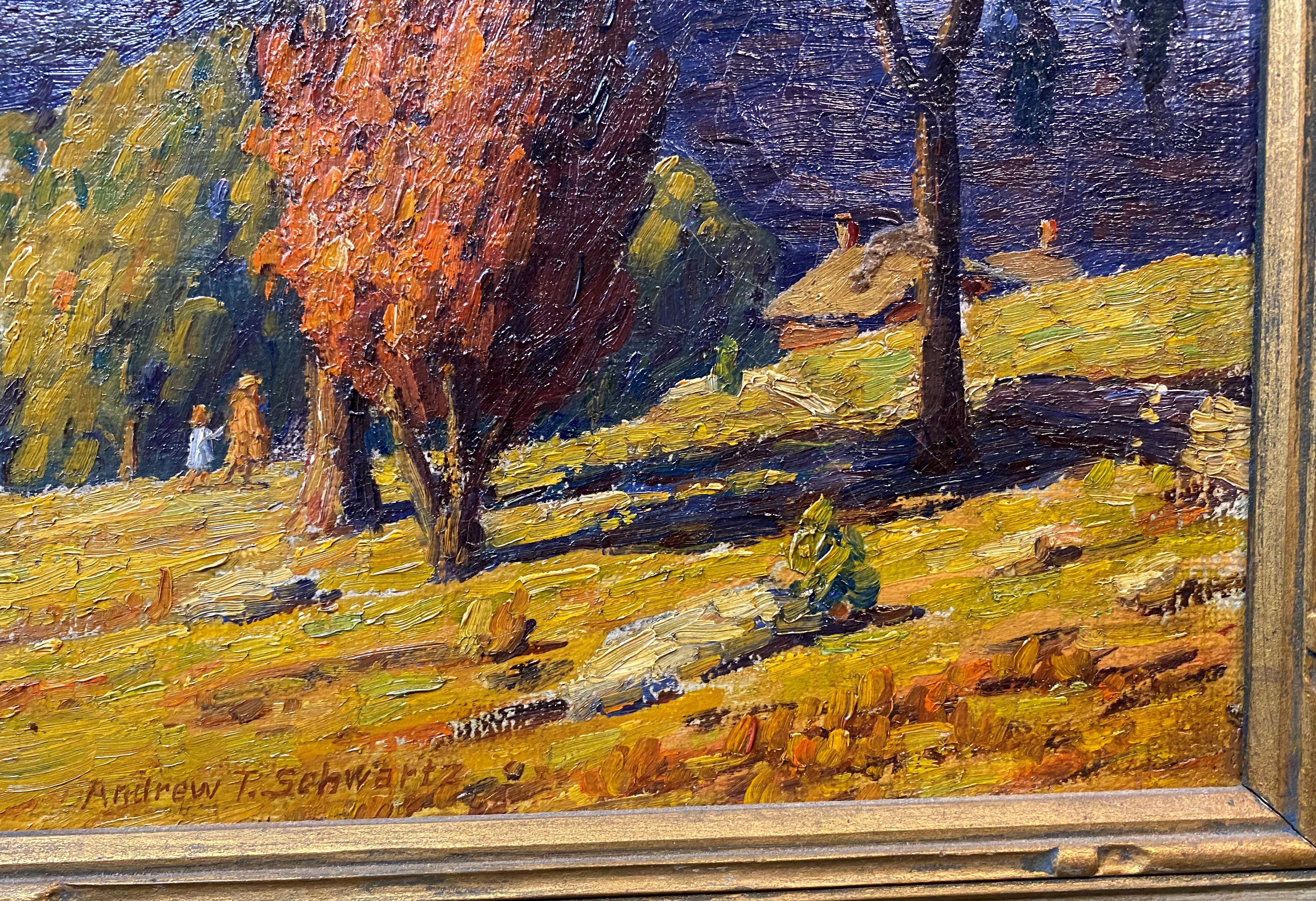 Autumn Landscape - American Impressionist Painting by Andrew Thomas Schwartz