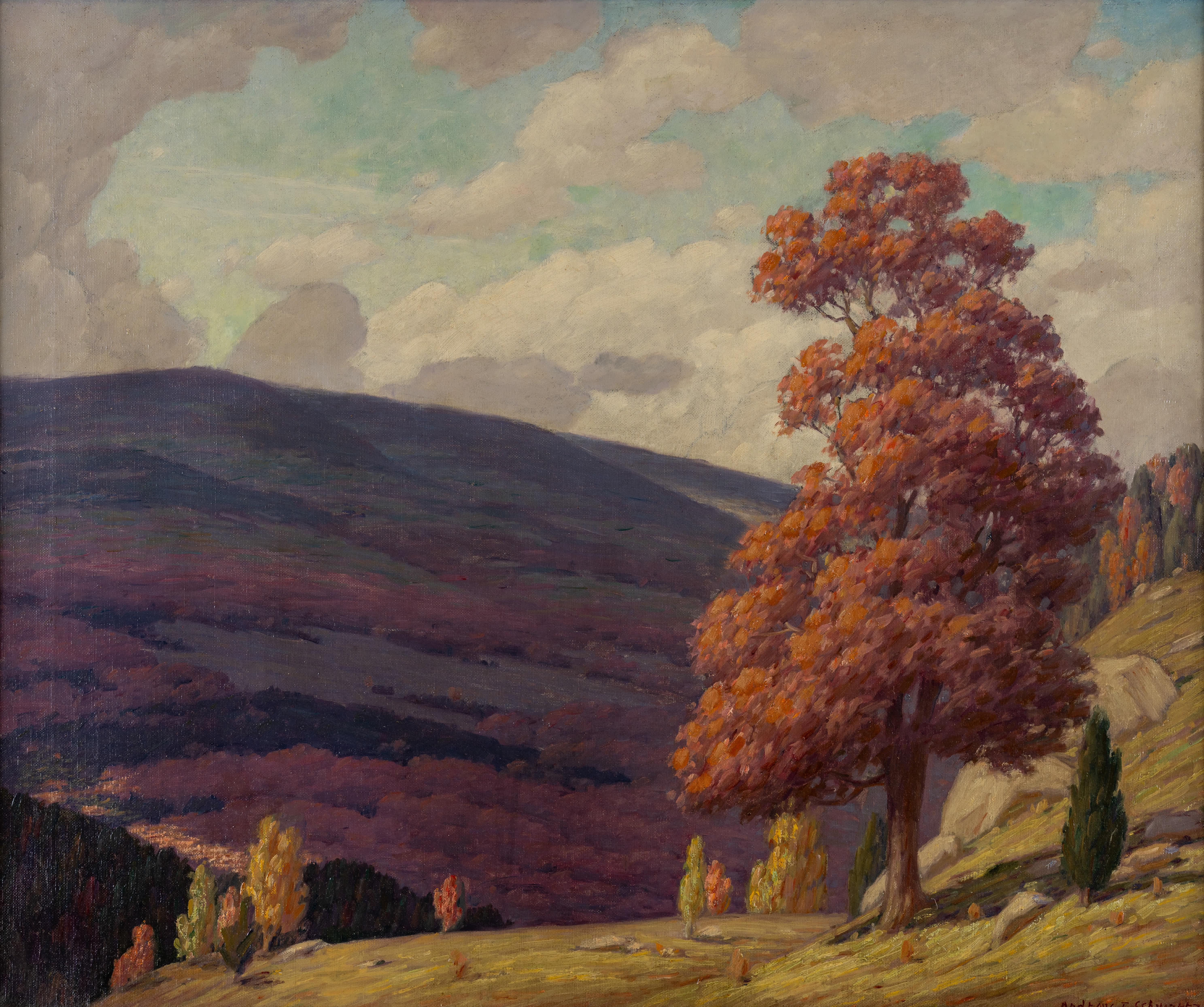 Montañas Blue Ridge, Virginia - Painting de Andrew Thomas Schwartz