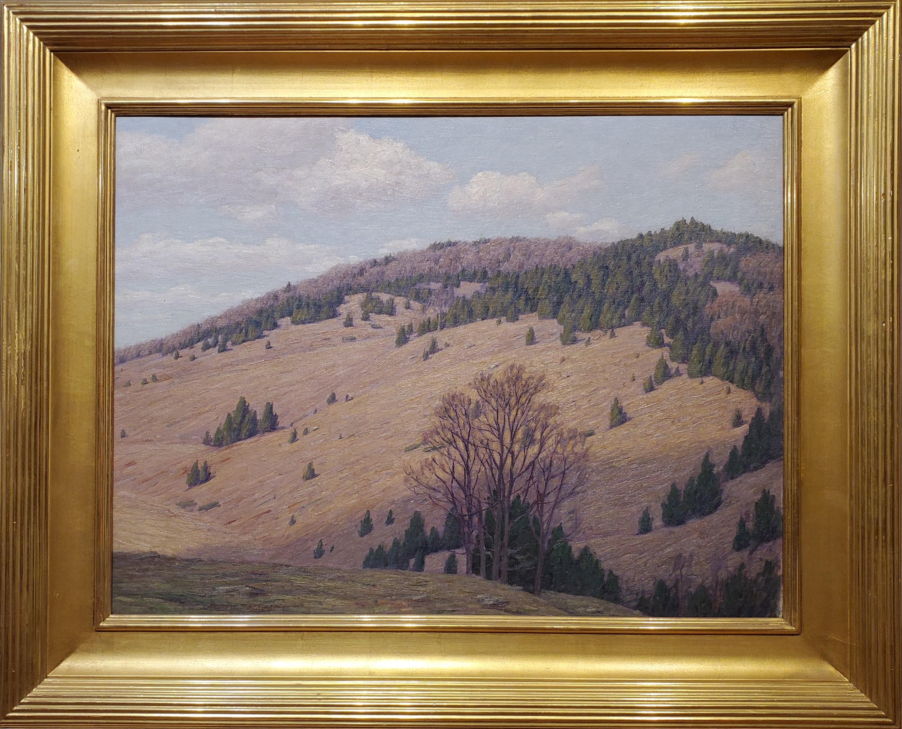 Landscape Painting Andrew Thomas Schwartz - Paysage de montagne signé par Andrew T. Schwartz