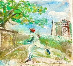 African American Realist Oil Painting Baseball Outsider Folk Art Andrew Turner