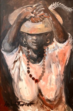 African American Realist Painting Sunday Hat Folk Art Outsider Art Andrew Turner