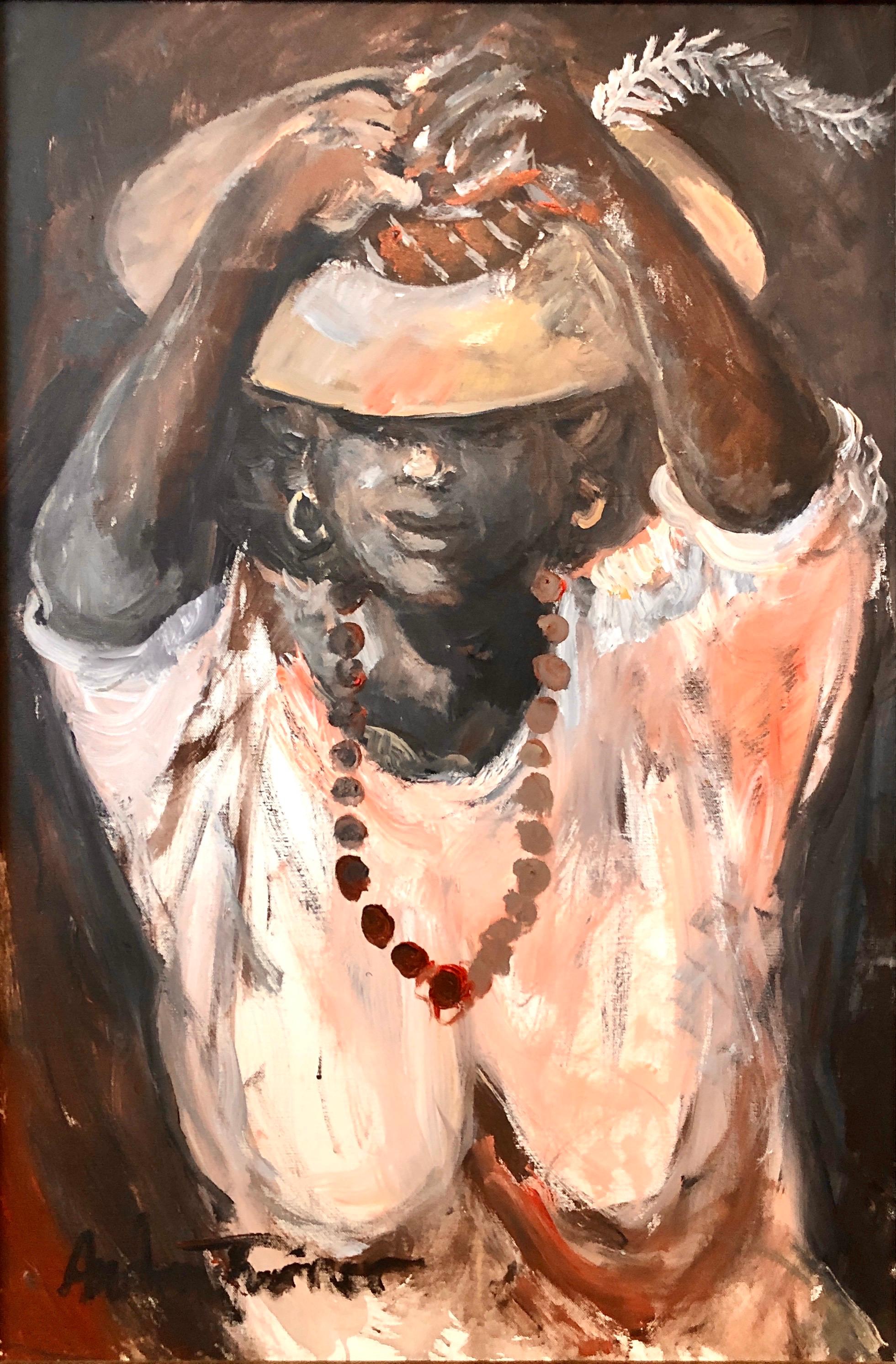 Title: Sunday Hat 
Genre: Realism
Subject: People
Medium: Oil
Country: United States
Dimensions: 40 x 28.5 framed. Sight size is 36 x 24

Andrew Turner was born in 1944 in Chester, Pennsylvania. He was a graduate of Temple University’s Tyler School