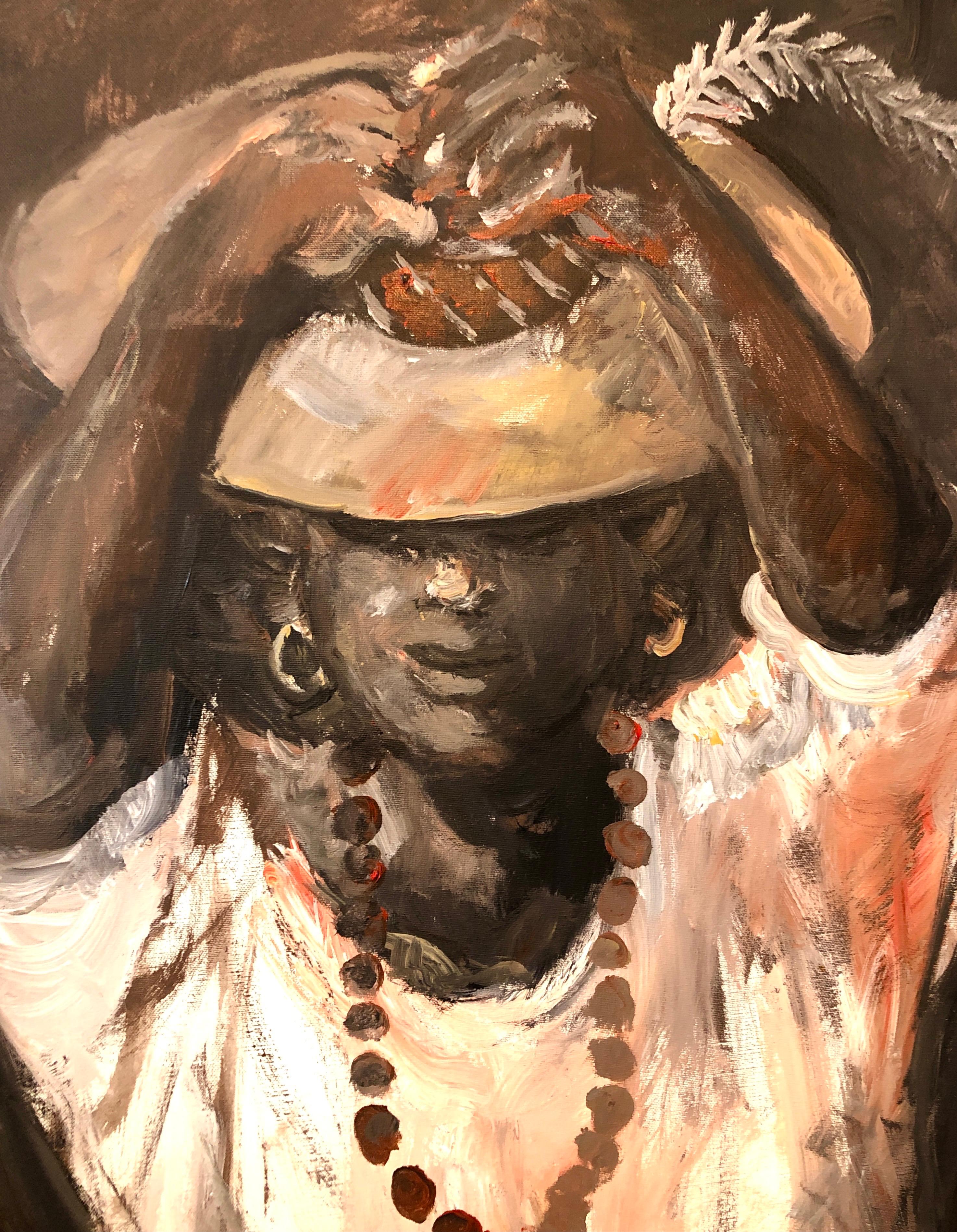 African American Realist Painting Sunday Hat Folk Art Outsider Art Andrew Turner 1