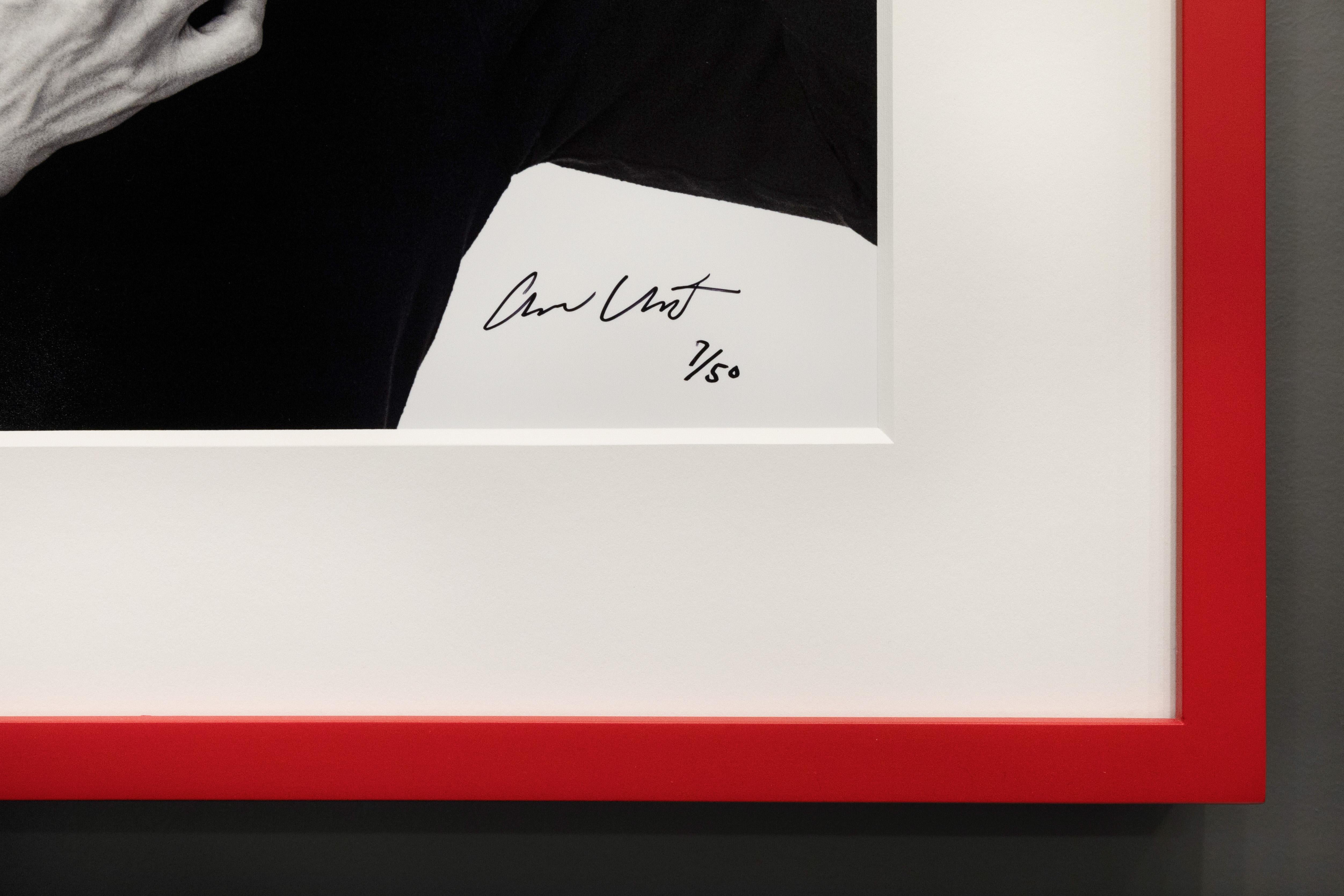 The archival photographic pop-art print, ‘Andy Warhol with Red Campbell’s Soup’  was created in 1985 by photographer Andrew Unangst. Taken in New York City, Unangst had the opportunity to meet and photograph Andy Warhol for a campaign with Vidal