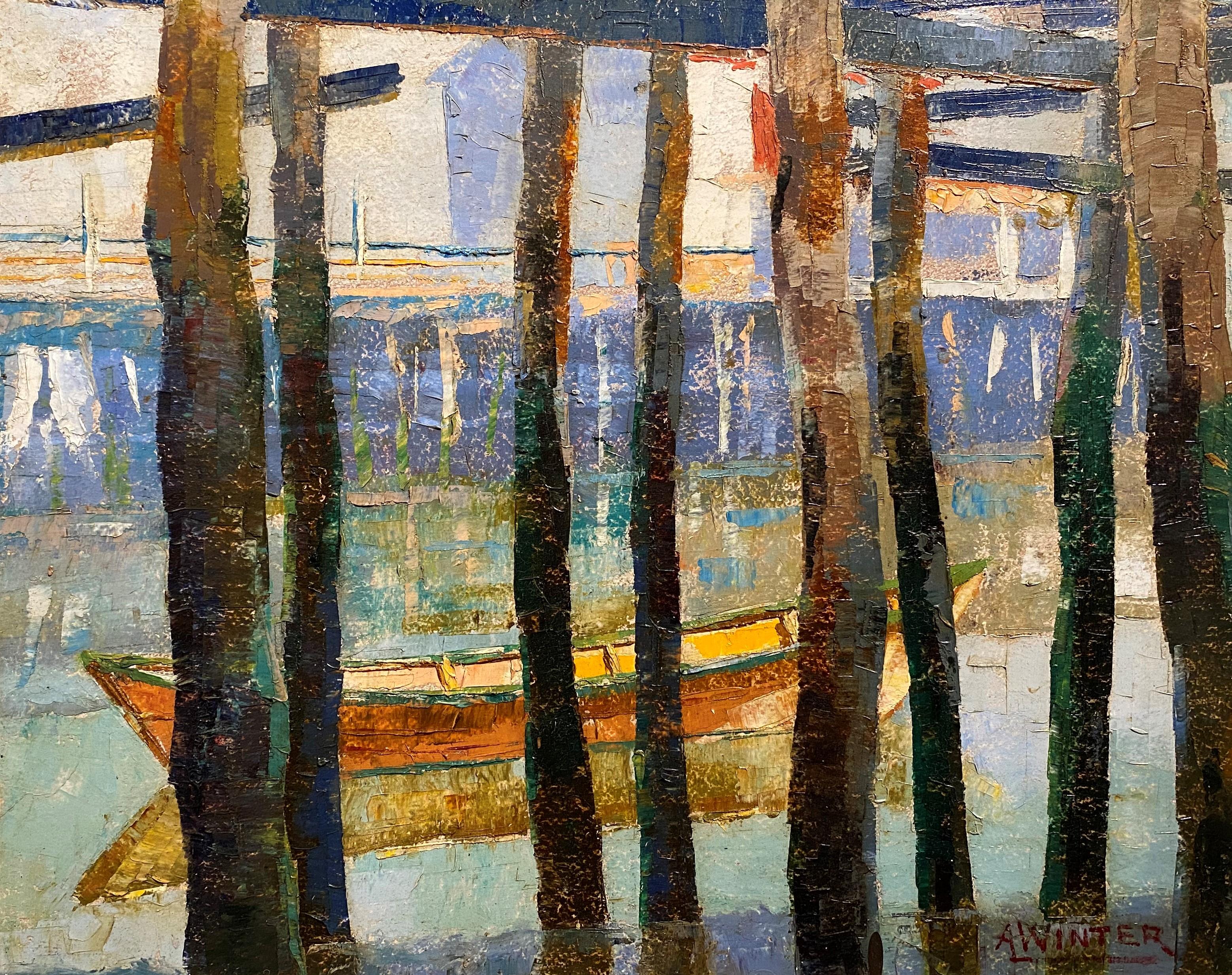 Provincetown Docks - Painting by Andrew Winter