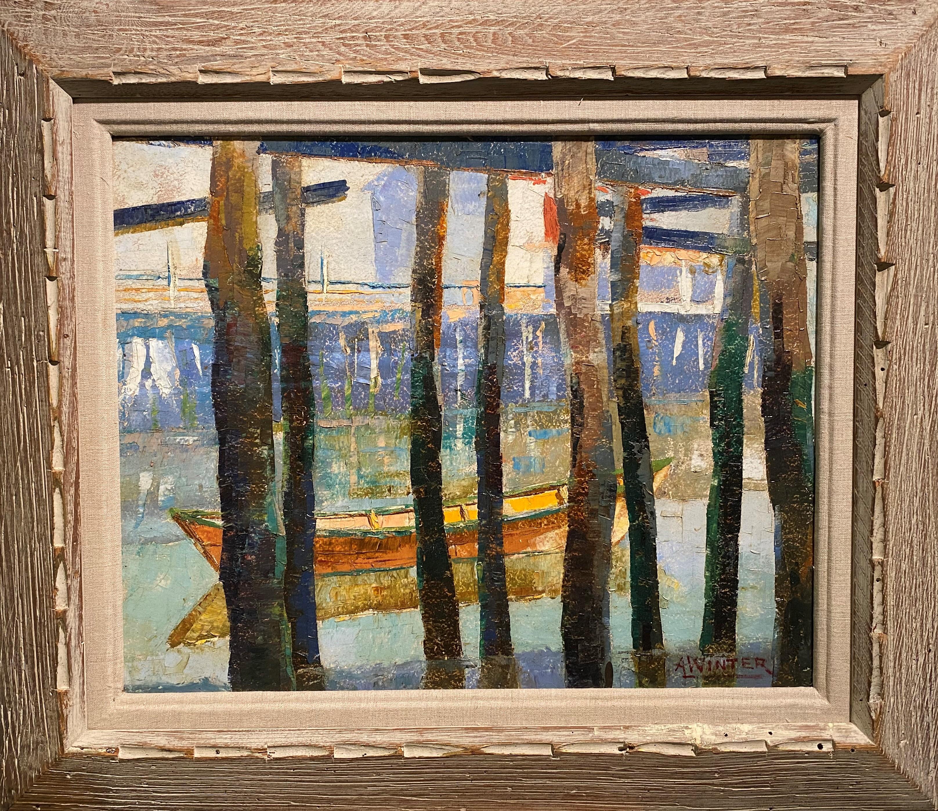 Andrew Winter Landscape Painting - Provincetown Docks