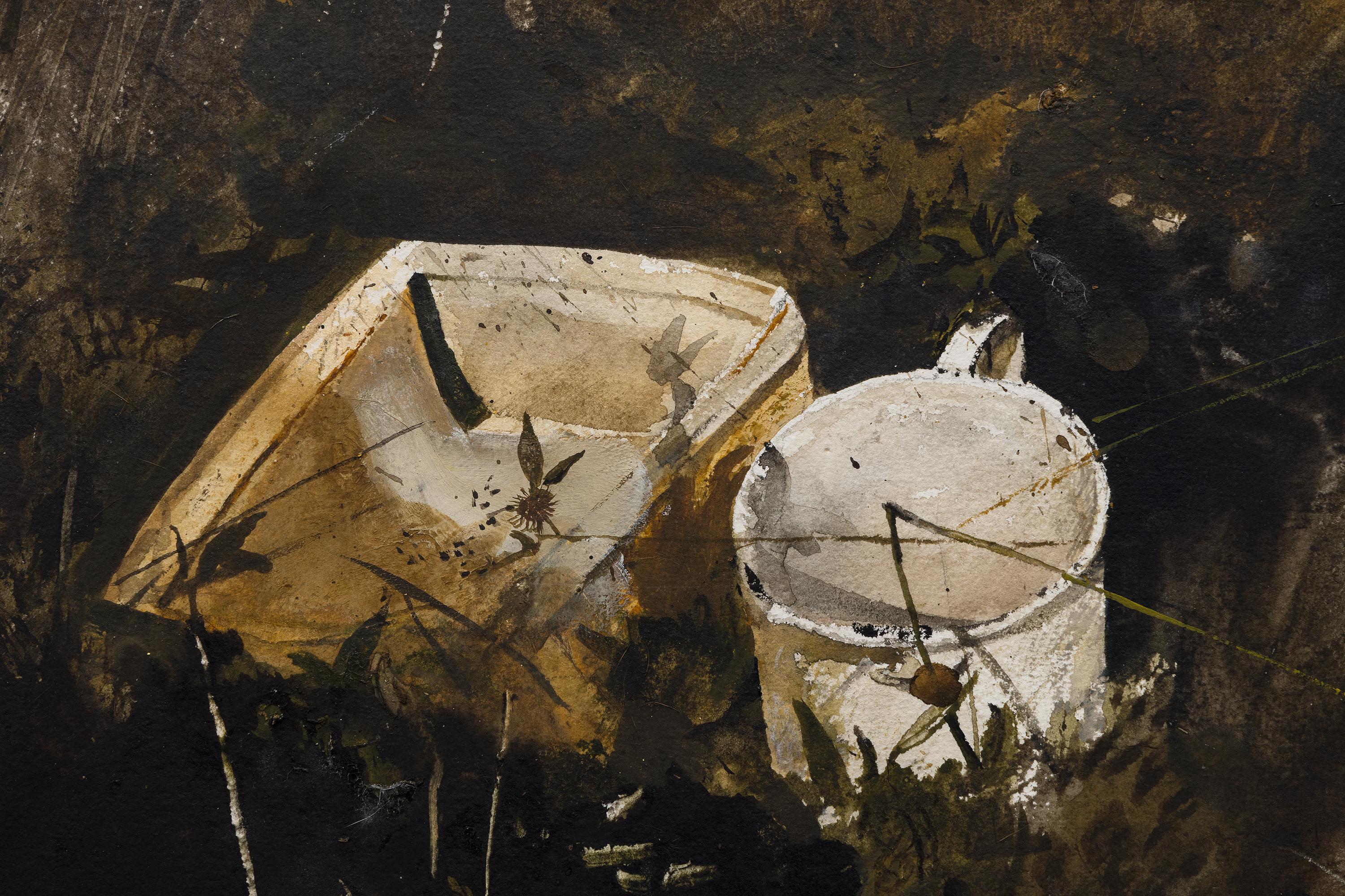 Cuarto y medio - Landscape Painting Negro de Andrew Wyeth