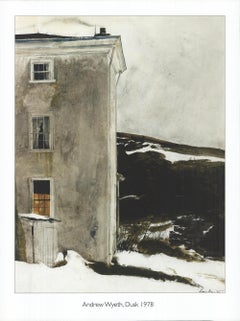 ANDREW WYETH Dusk 31.75" x 23.75" Offset Lithograph Contemporary Black & White