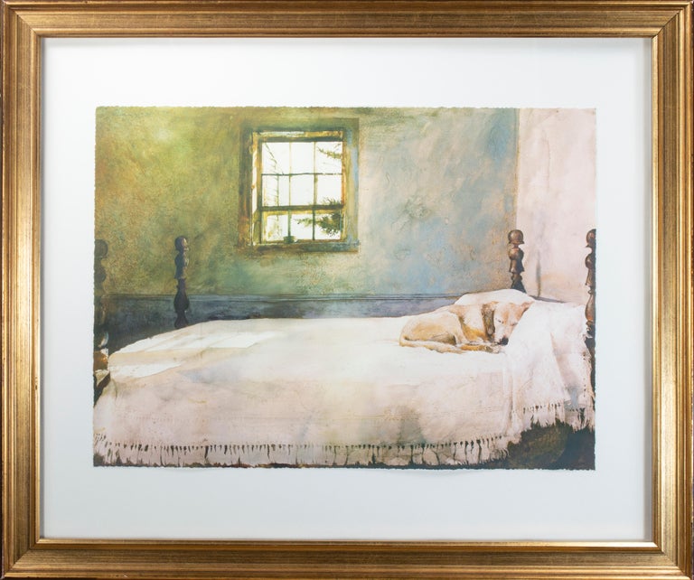 Andrew Wyeth "Dog on Bed," Giclee Print by Andrew Wyeth at 1stDibs