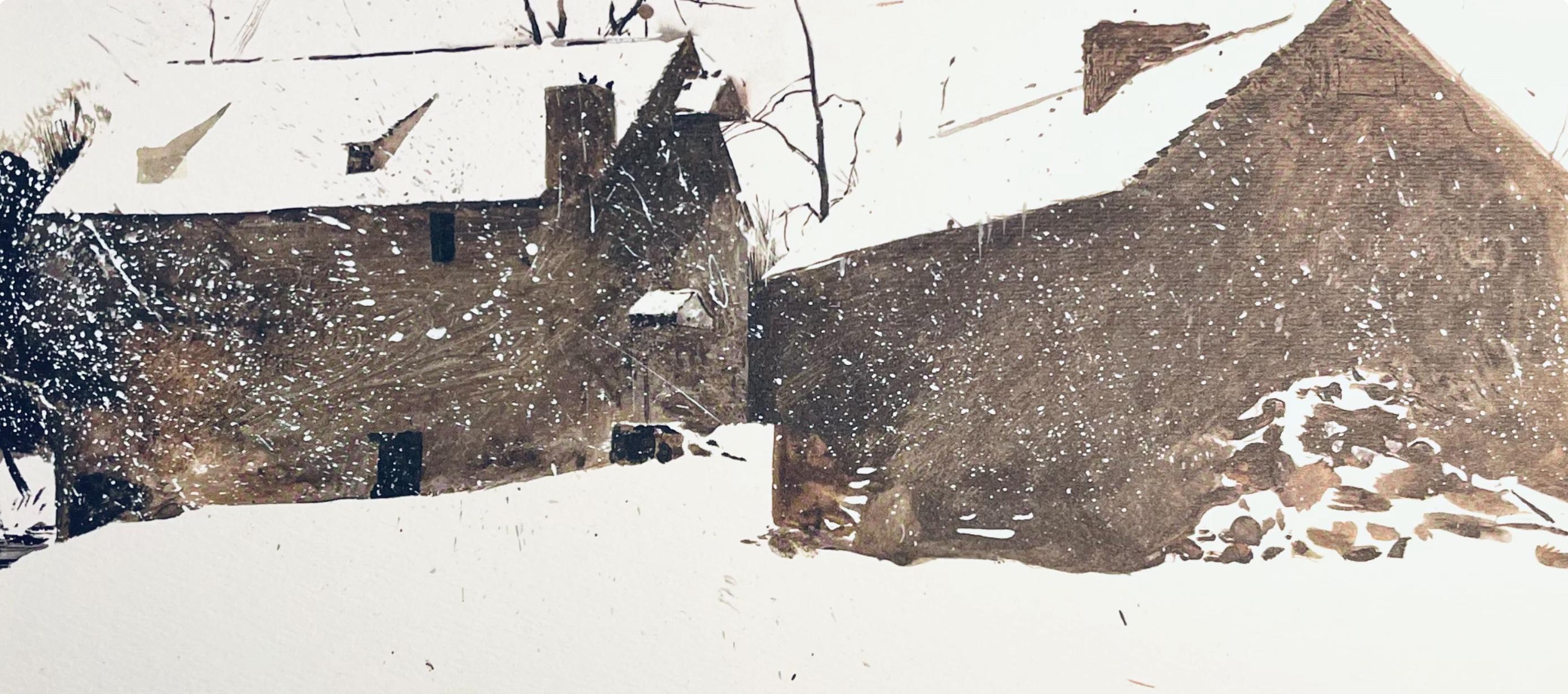Wyeth, Brinton’s Mill, The Four Seasons (after) - Gray Landscape Print by Andrew Wyeth