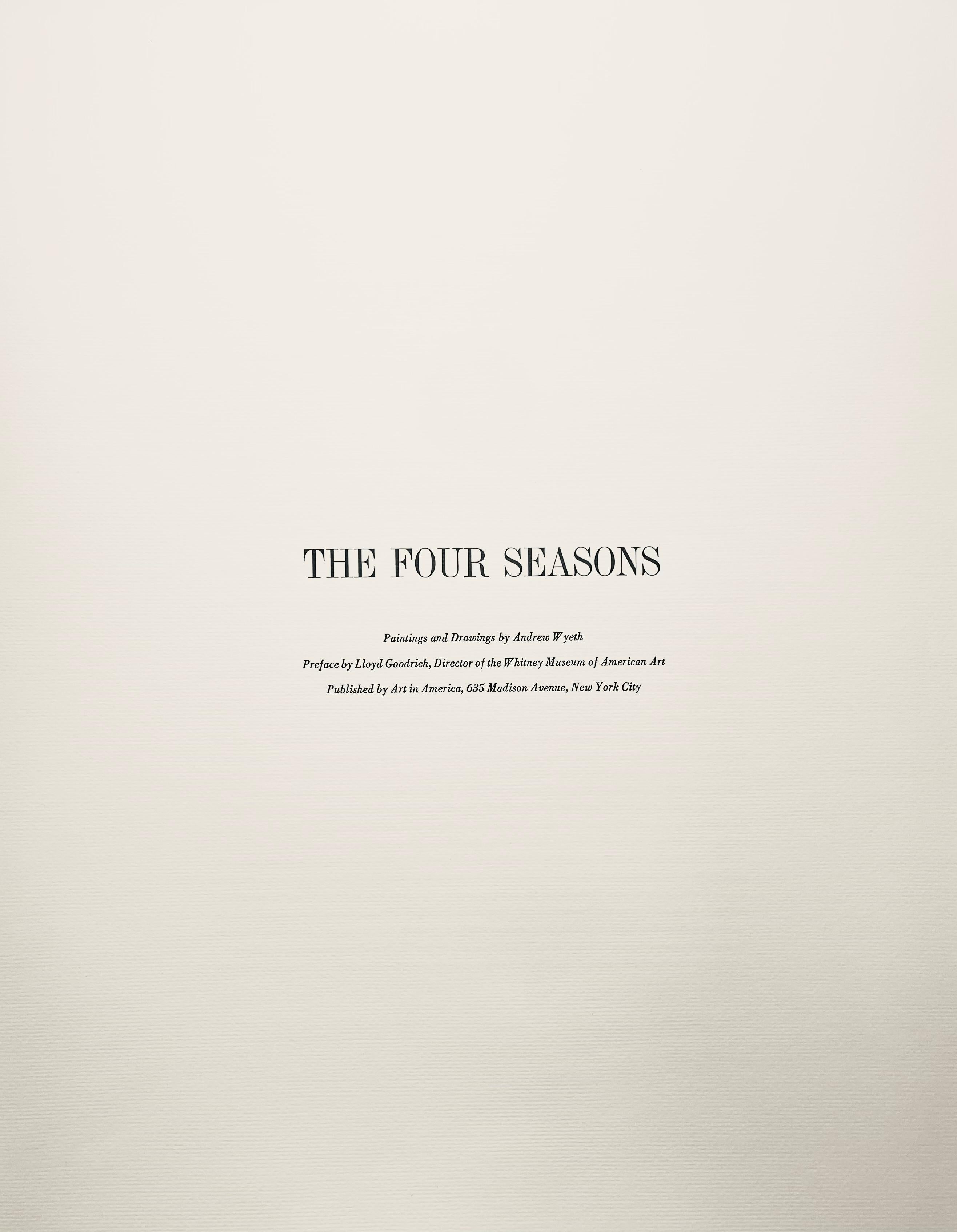 Wyeth, Spring Sun, The Four Seasons (after) - Brown Landscape Print by Andrew Wyeth