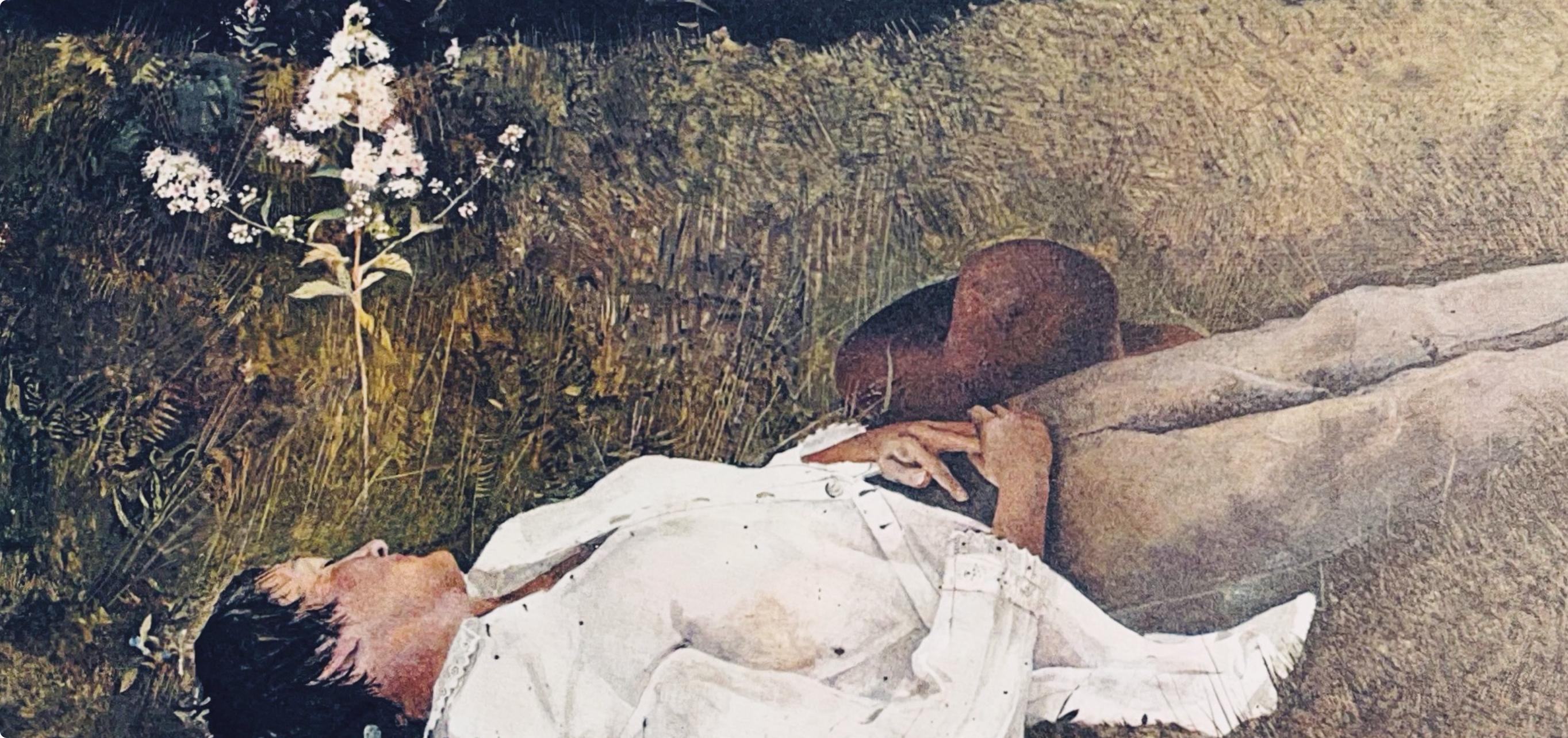 Wyeth (tariff free*), The Berry Picker, The Four Seasons (after) - Gray Figurative Print by Andrew Wyeth
