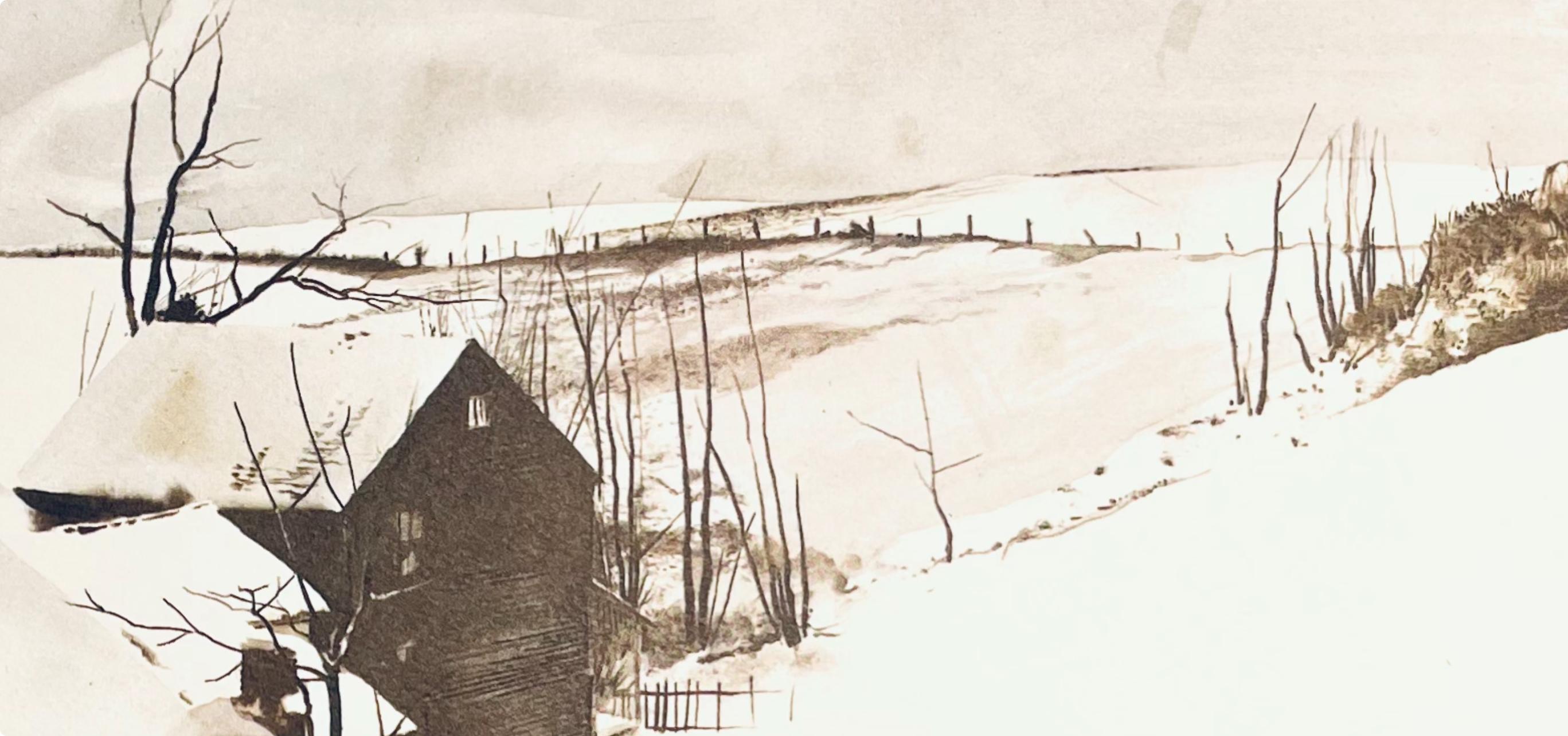 Wyeth, La esquina, Las Four Seasons (después) - Figurative Print Beige de Andrew Wyeth