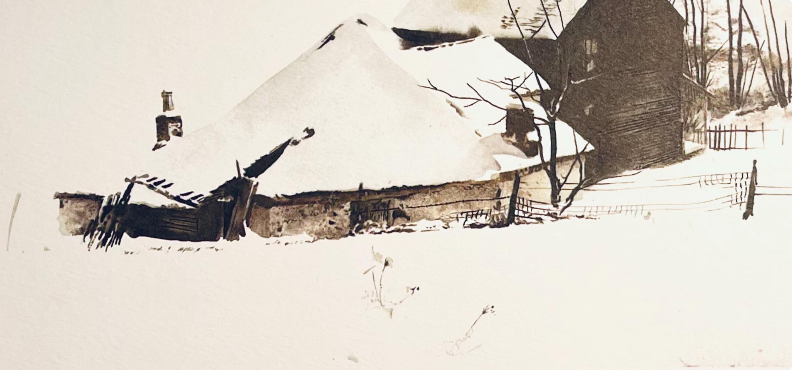Litografía sobre papel vélin. Sin firmar y sin numerar, tal como se publicó. Buen estado. Publicado e impreso por Art in America, Nueva York, en una edición de CDVII/D. Del folio Las Cuatro Estaciones, Pinturas y Dibujos de Andrew Wyeth, 1962.