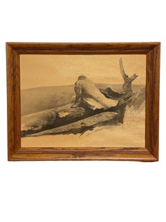Andrew Wyeth Black & White Pencil Sketch Print