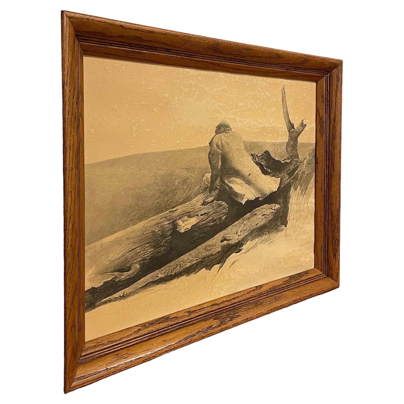 Andrew Wyeth Schwarz-Weiß-Bleistift-Sketch-Druck
