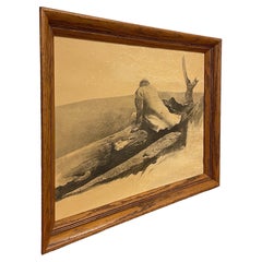 Andrew Wyeth Black & White Pencil Sketch Print
