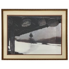 Andrew Wyeth "Crescent" Gerahmter Druck mit Weihnachtsbaum und Mondsichel