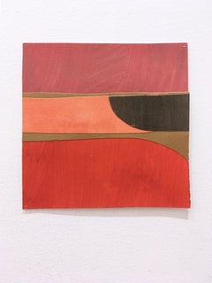 Scaled to Size 16, 2018, collage, acrylic on paper, red, pink, brown, orange