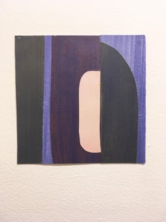 Scaled to Size 4, 2018,  collage, acrylic on paper, pink, purple, grey