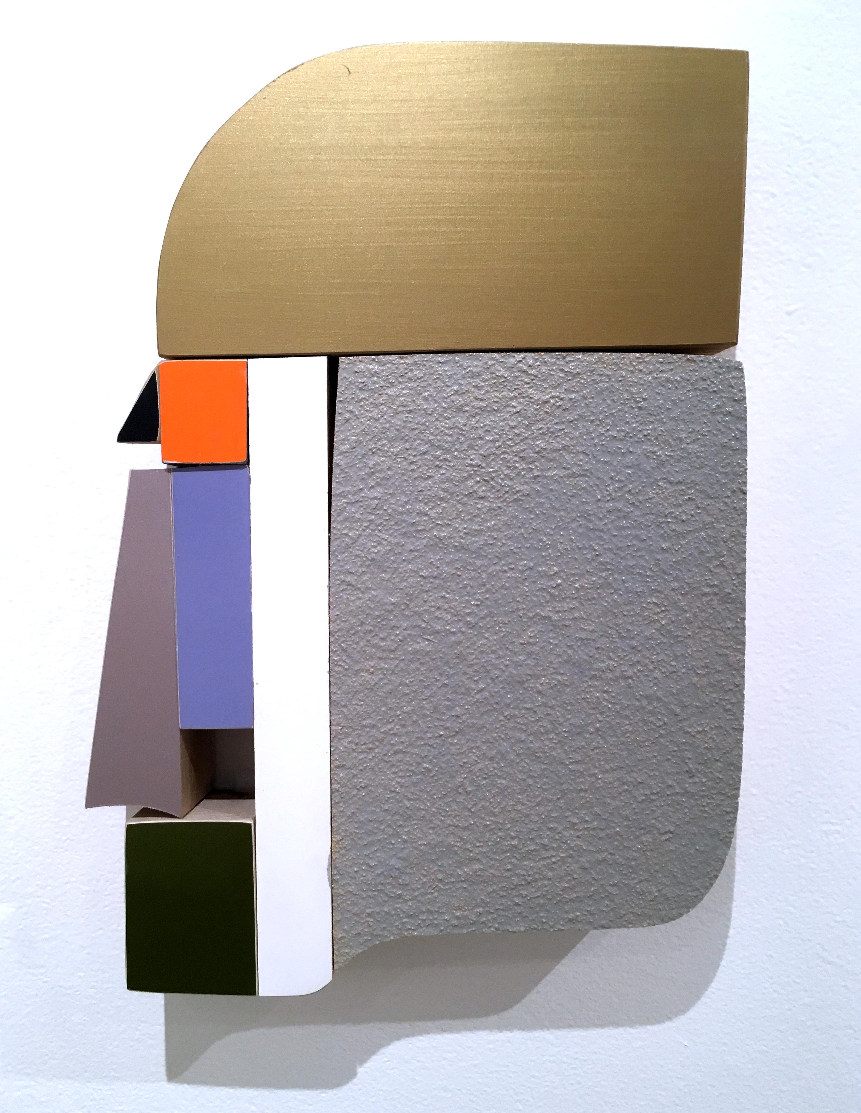 Profile, wood, wall sculpture, acrylic, purples, texture, abstract geometric