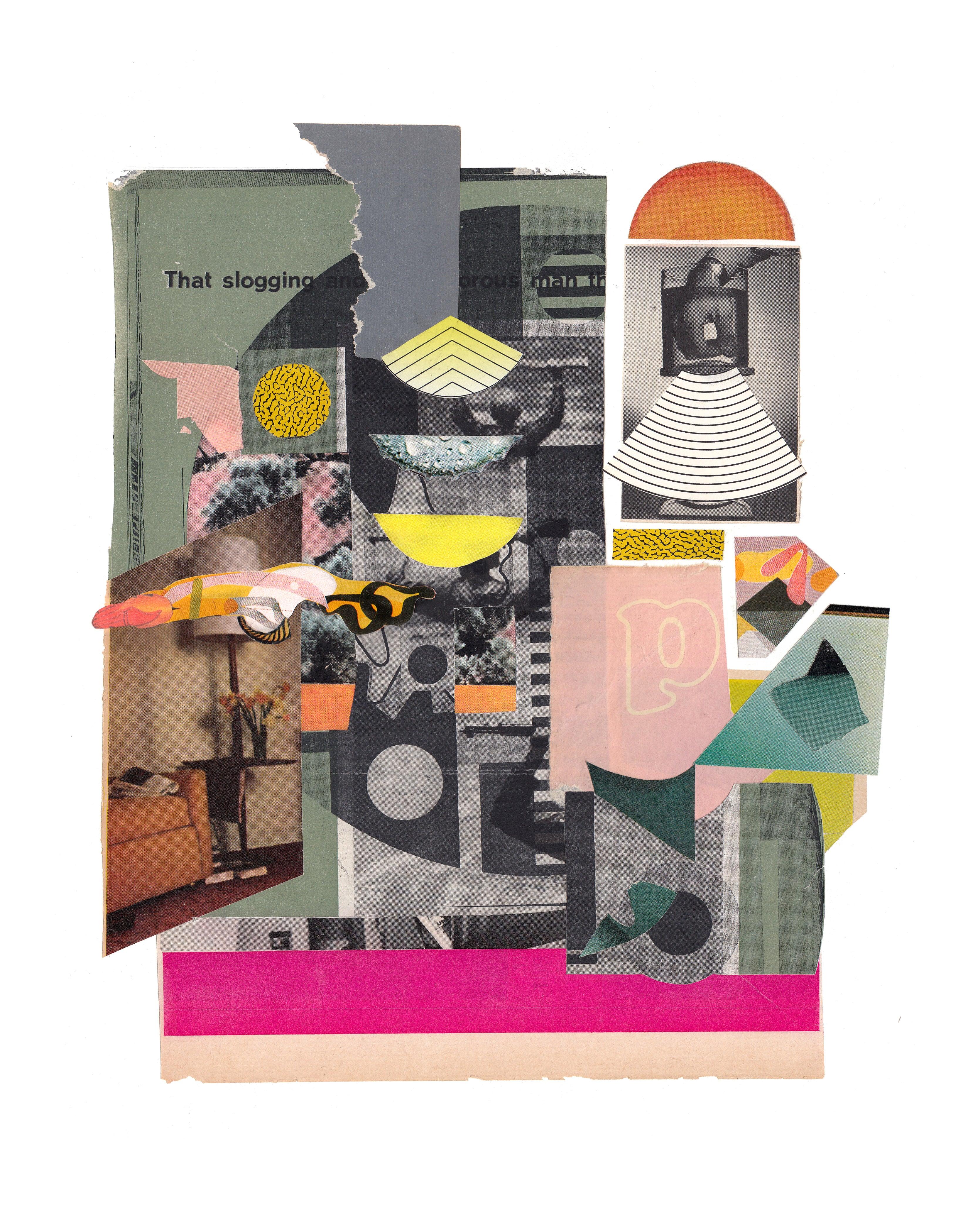 Psychic Displacement  - contemporary multicoloured collage, found images - Mixed Media Art by Andrew Zukerman