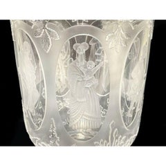 Andrews for Webb Corbett Engraved Glass Footed Vase, 1976