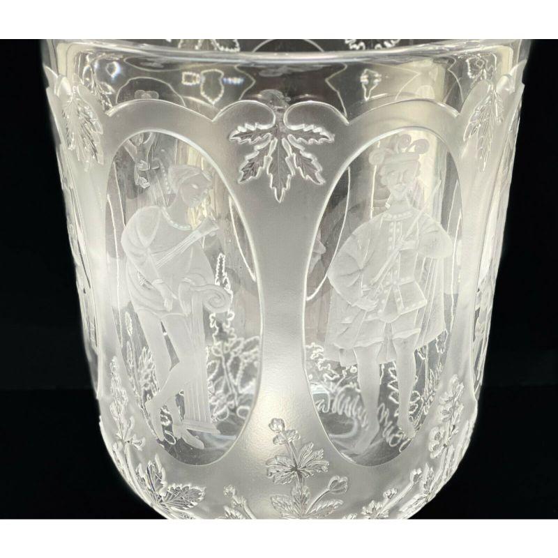 20th Century Andrews for Webb Corbett Engraved Glass Footed Vase, 1976 For Sale