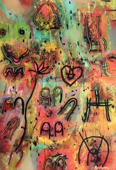 Elementary school. 2000, canvas, mixed media, 70x49 cm