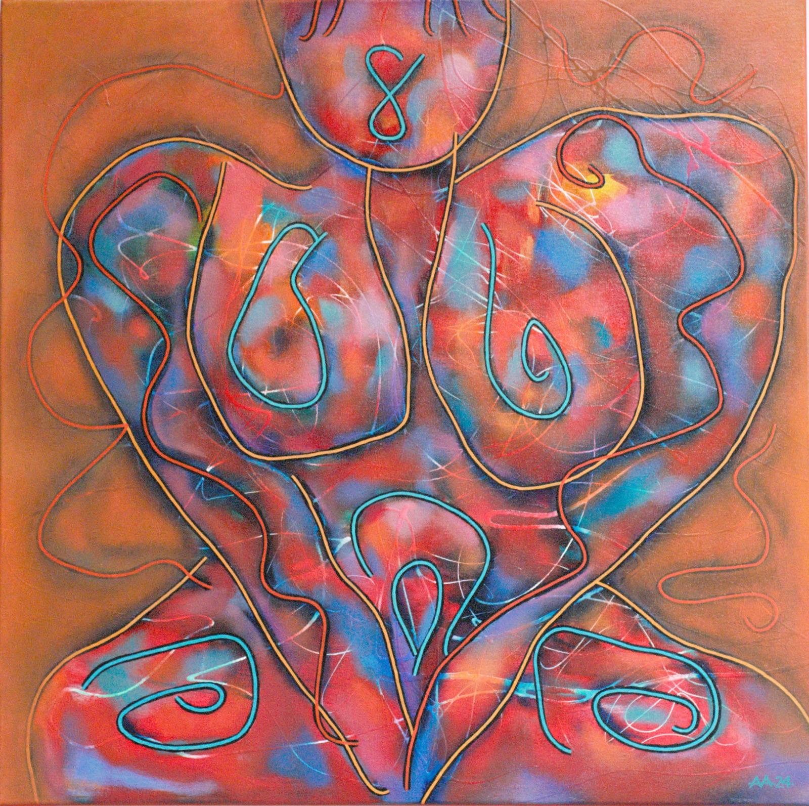 Andrey Amelkovich Abstract Painting - Goddess of fertility  canvas/oil, 70x70 cm