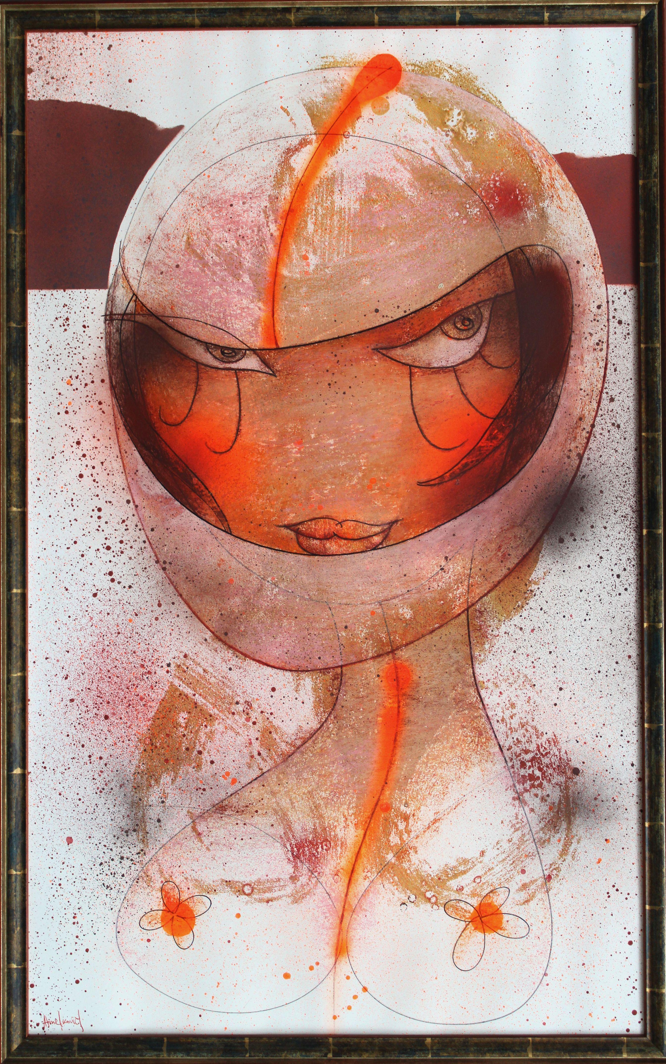 Motociclista. 2005, carta, tecnica mista, 83x50,5 cm - Painting di Andrey Amelkovich