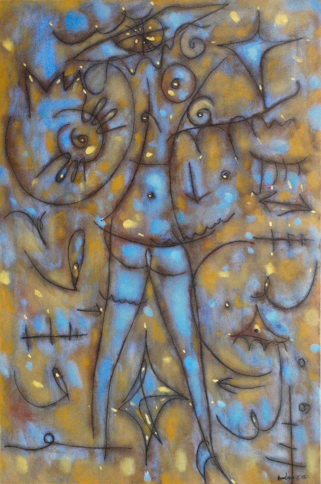 She is dancing.  Oil on canvas 120 x 80 cm