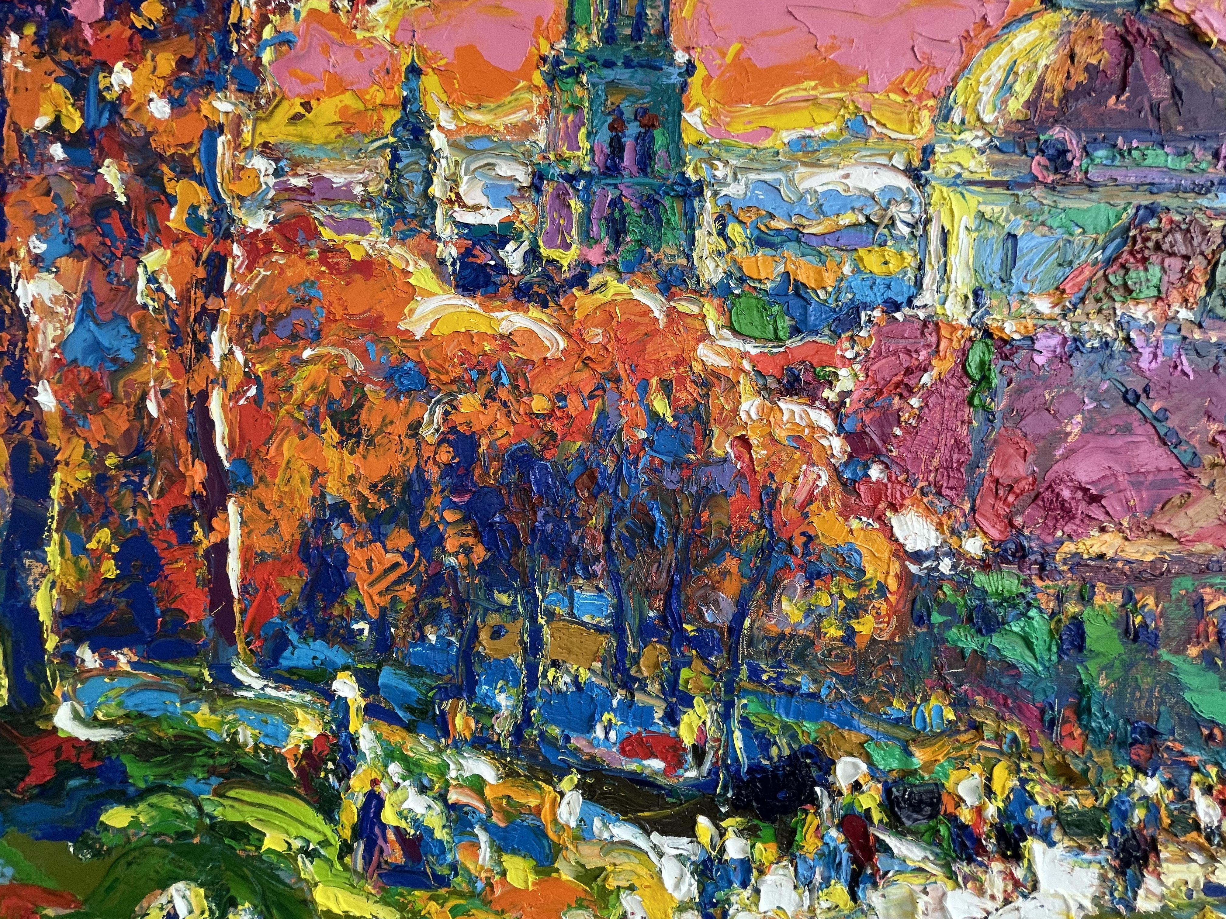 Autumn Lviv, Painting, Oil on Canvas For Sale 1